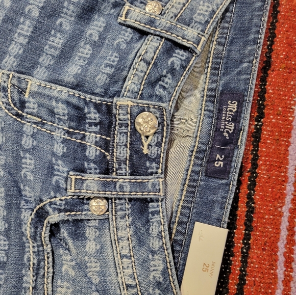 Miss Me 25×29 low rise skinny Blue Patterned low rise Skinny Jeans - Picture 8 of 16